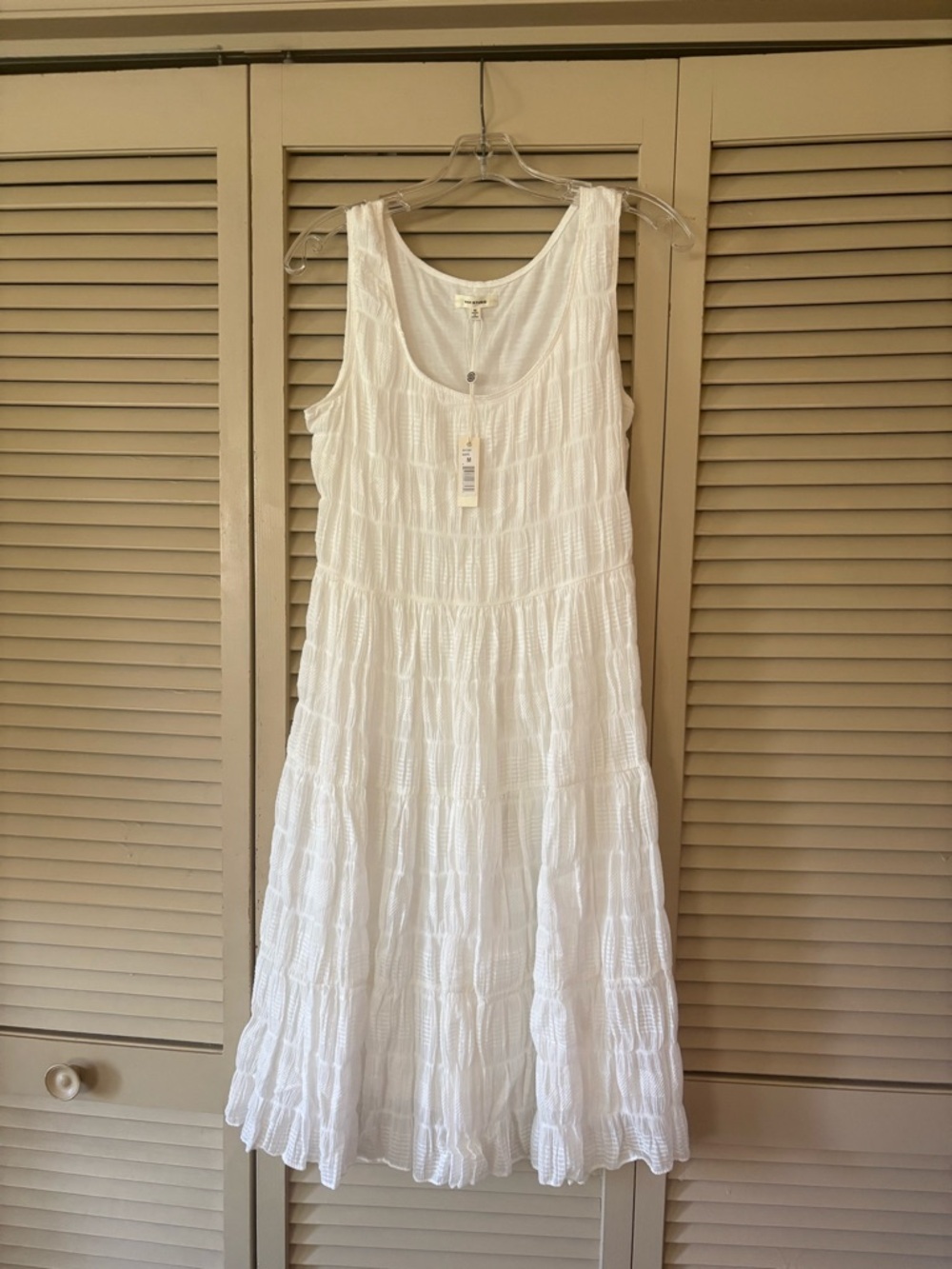 Max Studio White Tiered Sleeveless Maxi Dress